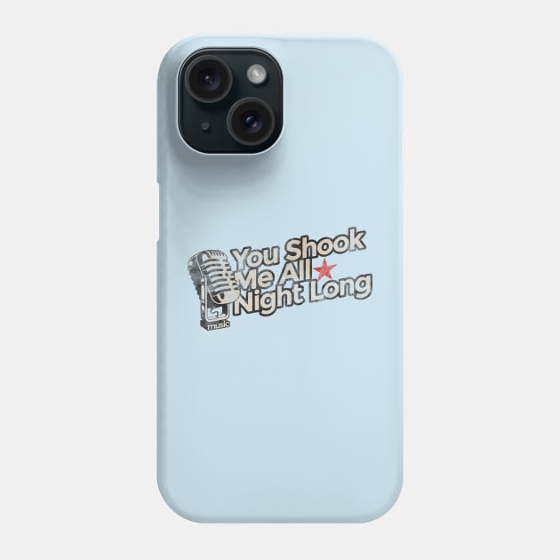 You Shook Me All Night Long - Vintage Karaoke song Phone Case by G-THE BOX