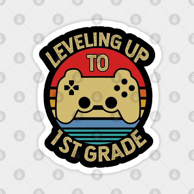 Leveling Up To 1st Grade Kids Magnet by Tesszero