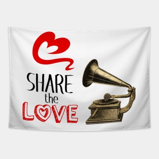 Share the Love Music Illustration with Text Tapestry