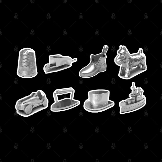 Monopoly Pieces by Barn Shirt USA