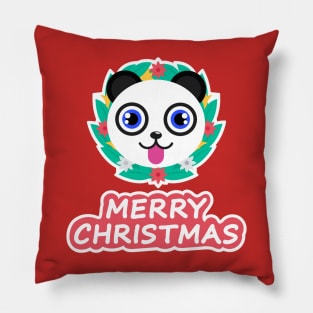 Cute Panda Welcome Christmas Pillow