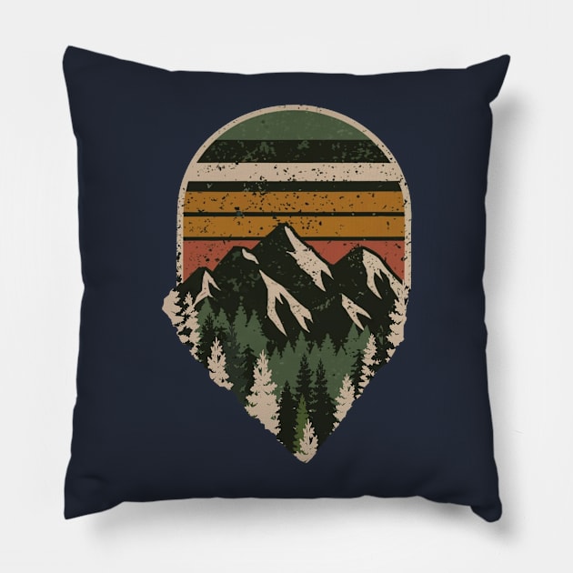 Mountain Parks Retro Artwork Pillow by tamdevo1