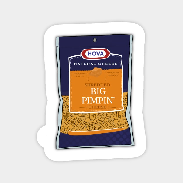 Big Pimpin Shredded Cheese, Jay-Z Fan Art Magnet by tayelectronica