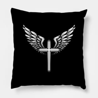 Cross With Wings Pillow