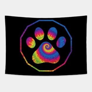 Cat circle rainbow Tapestry