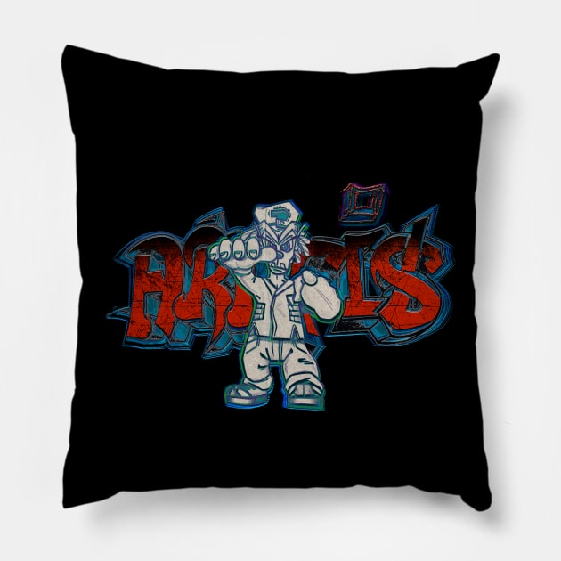 Graffiti Arktis Pillow by Core300 Art & Designs