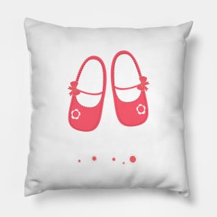 Pink baby shoes newborn Pillow