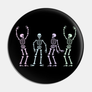 Pastel Goth Skeletons Pin