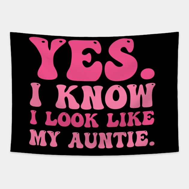 Yes I Know I Look Like My Auntie Breast Cancer Awareness Tapestry by cyberpunk art