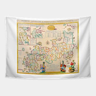 Ancient Japan Map Tapestry