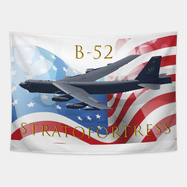 Boeing B-52 Stratofortress Strategic Bomber Tapestry by ernstc