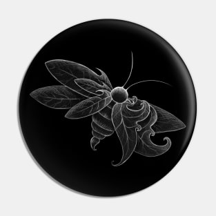 Insect, bee, moth, fantasy black and white Pin