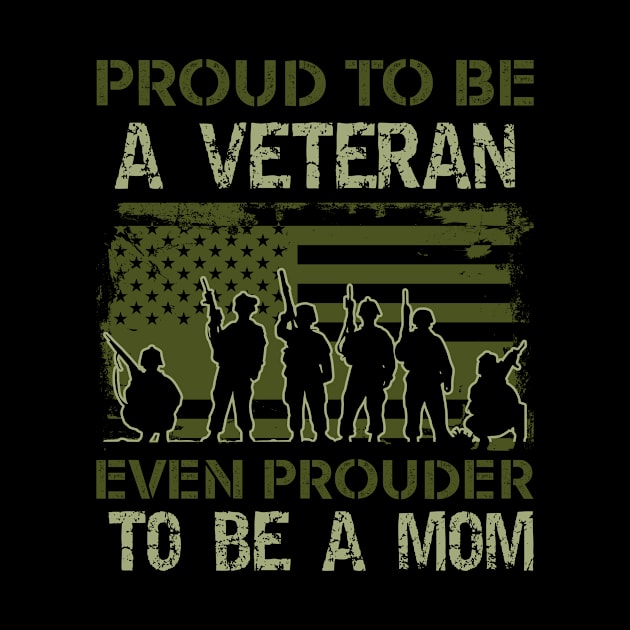 Proud To Be A Veteran Mom - patriotic- USA by Crimson Leo Designs