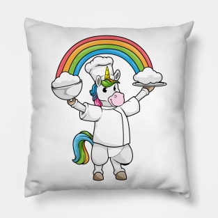 Unicorn as a cook with a serving plate Pillow