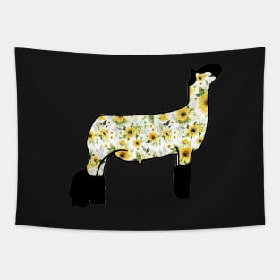 Watercolor Sunflower Market Wether Lamb Silhouette 2 - NOT FOR RESALE WITHOUT PERMISSION Tapestry