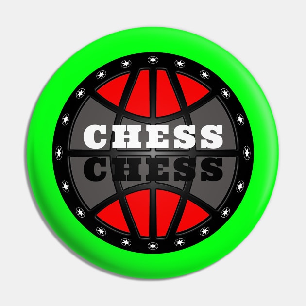 Chess Logo in Black, White and Red Pin by The Black Panther