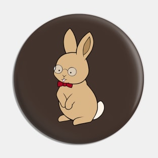 Brown rabbit with glasses Pin