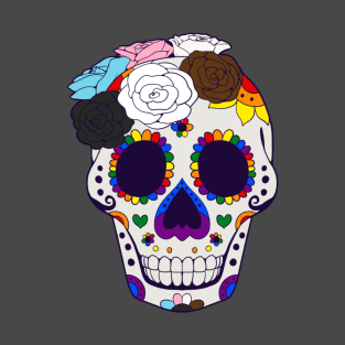 Pride Flag - Sugarskull Dia De Los Muertos T-Shirt