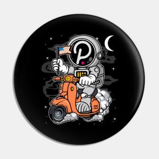 Astronaut Scooter Polkadot DOT Coin To The Moon Crypto Token Cryptocurrency Blockchain Wallet Birthday Gift For Men Women Kids Pin