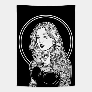 Tattooed Pin Up Girl Tapestry