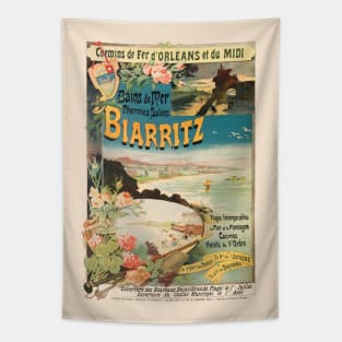 Biarritz France Vintage Poster 1897 Tapestry