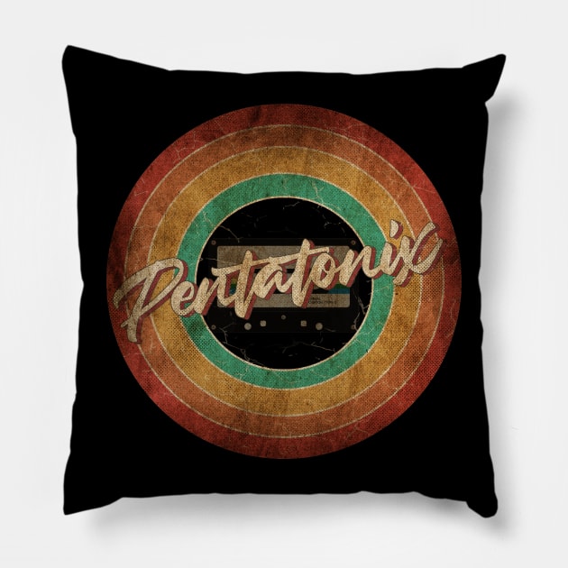 Pentatonix Vintage Circle Art Pillow by antongg