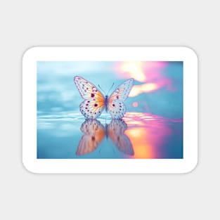 Butterfly Water Nature Serene Tranquil Magnet