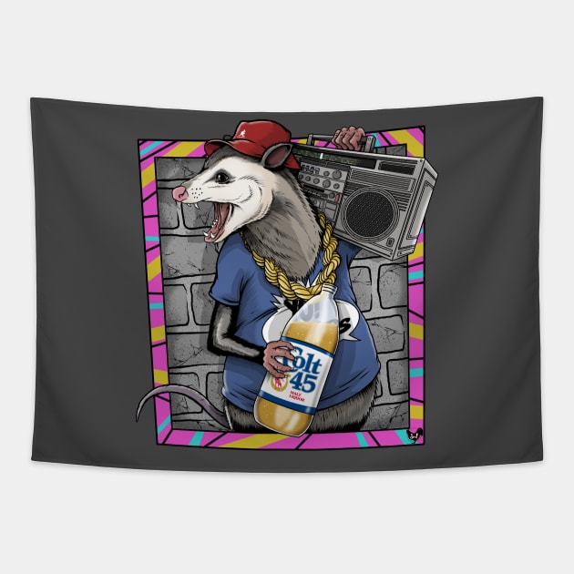 Hip Hopossum Tapestry by davemyersillustration