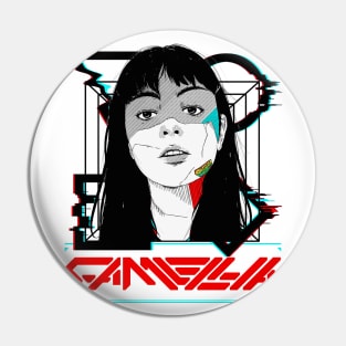 Vaporwave Girl Cyberpunk Urban Futuristic Style Pin