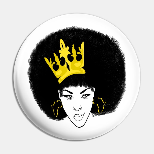 Melanin Queen Afro African Pride Pin by Merchweaver