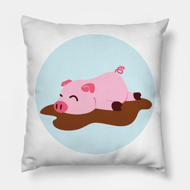 Sleepy Pig Pillow by The Toku Verse