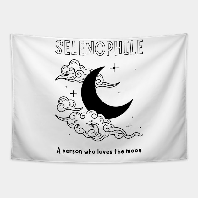 SELENOPHILE MOON AND CLOUDS Tapestry by Minisim