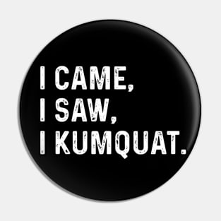 I Came I Saw I Kumquat Pin