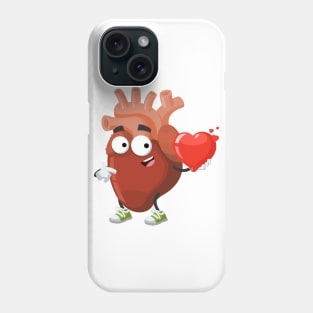 cartoon anatomical human heart organ keeps the heart Phone Case