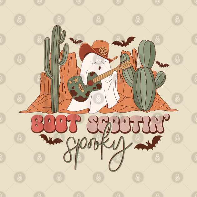 Boot Scootin Spooky Western Halloween Ghost Spooky Season by HBart