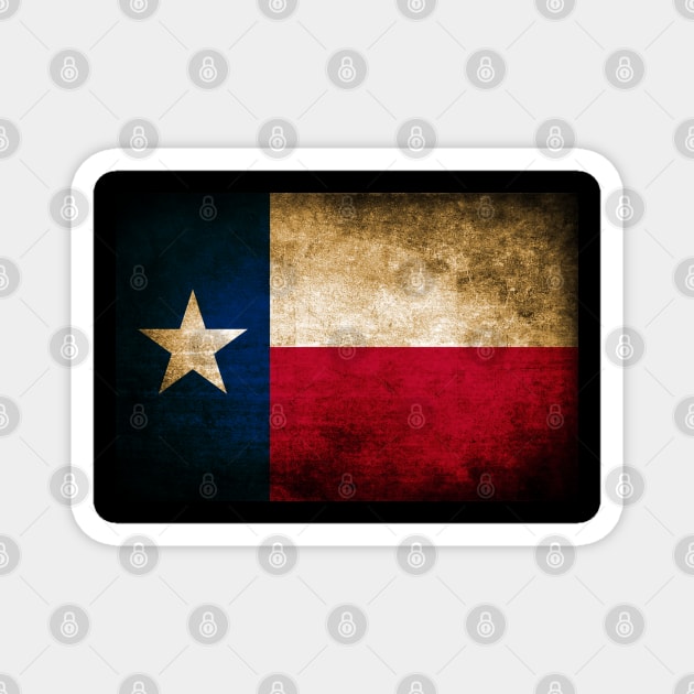 Vintage Rustic Flag Of Texas Magnet by E