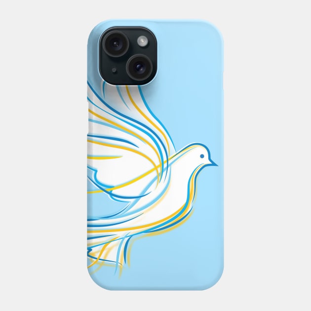 Blue and Yellow Dove Phone Case by goldengallery