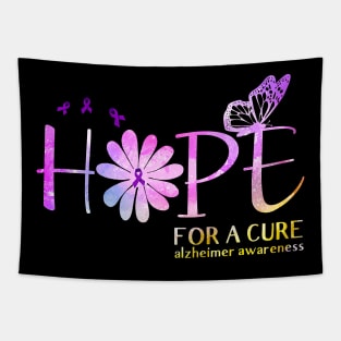 Hope For A Cure Alzheimer Awareness Flower Gift Tapestry