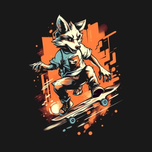 Wolves Skateboarding - Wolf - Skateboard - Skateboarder - Graffiti T-Shirt