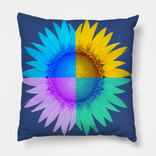 Rainbow Sunflower Pillow