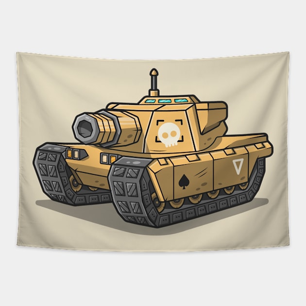 Tank Car Cartoon Vector Icon Illustration Tapestry by Catalyst Labs