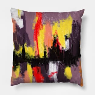 Vibrant Night abstract oil painting Pillow