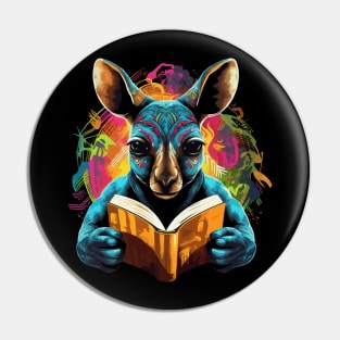 Kangaroo Reads Book Pin