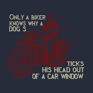 Only a biker knows why a dog sticks his head out of a car window T-Shirt