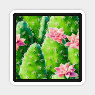 Watercolor cactus plant cactus pattern Magnet