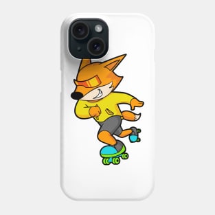 Fox as Skater with Roller skates Phone Case