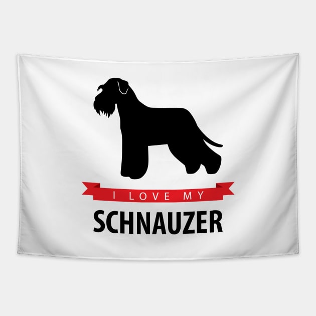 I Love My Schnauzer Tapestry by millersye