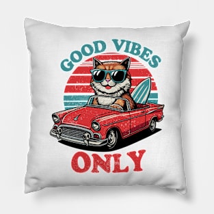 Good Vibes Only Cat Pillow