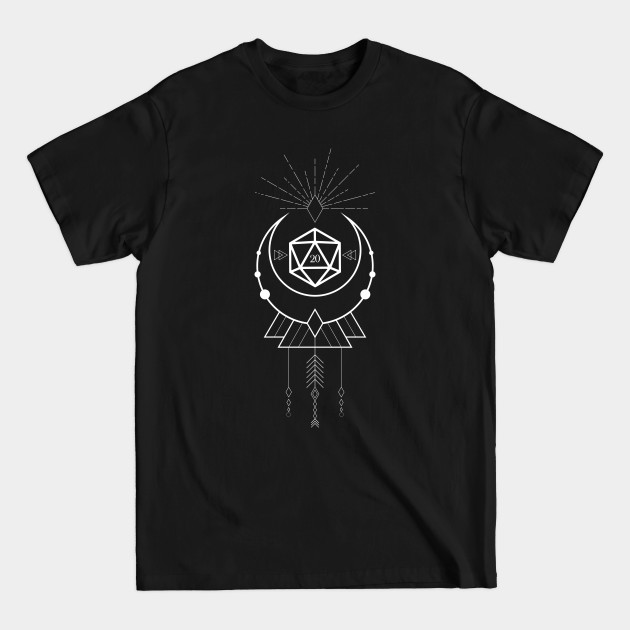 Discover D20 Dice with Sacred Symbols Tabletop RPG Gaming - Dungeons And Dragons - T-Shirt