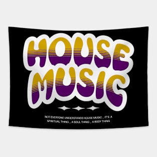 HOUSE MUSIC  - Bubble Outline Two Tone (white/gold/purple) Tapestry